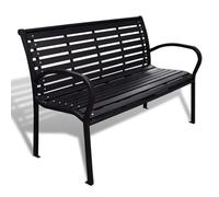 vidaXL Panchina da Giardino 125 cm Nera in Acciaio e WPC