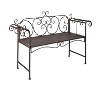 vidaXL Panchina da Giardino 132 cm in Acciaio Stile Anticato Marrone