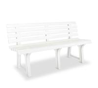 vidaXL Panchina da Giardino 145,5 cm in Plastica Bianca