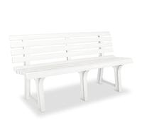 vidaXL Panchina da Giardino in Plastica 145,5x49x74 cm Bianco Panca da Esterni