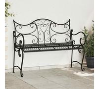vidaXL Panca da giardino 2 posti a sedere 114 x 56,5 x 90 cm acciaio nero