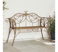 vidaXL Panca da giardino 2 posti a sedere 130 x 47 x 90 cm Acciaio,