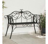 vidaXL Panca da giardino 2 posti a sedere 130 x 47 x 90 cm acciaio nero