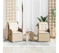 vidaXL Panchina da giardino 2 pcs Beige polyrattan