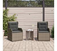 vidaXL Panchina da giardino 2 pcs Grigio polyrattan