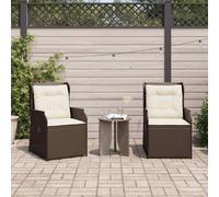 vidaXL Panchina da giardino 2 pcs Marrone polyrattan