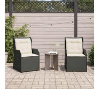 vidaXL Panchina da giardino 2 pcs Nero polyrattan