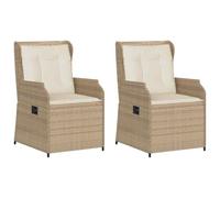 Panchina da giardino 2 pcs Beige polyrattan