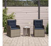 Panchina da giardino 2 pcs Grigio polyrattan