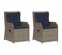 Panchina da giardino 2 pcs Grigio polyrattan