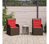 Panchina da giardino 2 pcs Marrone polyrattan