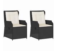 vidaXL Panchina da giardino 2 pz Nero polyrattan