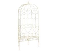 vidaXL Panchina da Giardino 95 cm in Ferro Bianco Anticato