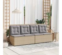 vidaXL Panchina da giardino Beige polyrattan