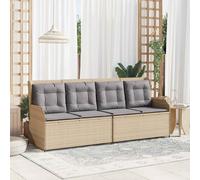 vidaXL Panchina da giardino Beige polyrattan