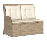 vidaXL Panchina da giardino con cuscino Beige Poly Rattan
