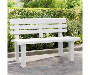 vidaXL Panchina da Giardino Bianca 110x52x71 cm in Polipropilene