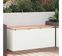vidaXL Panchina da Giardino Bianco 100 x 40 x 43 cm Acciaio, Giardino e Terrazza, Panchina Moderna da Esterno, Mobili da Patio Durevoli e Stilosi per Relax e Ritrovi