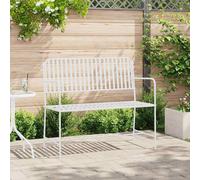 vidaXL Panchina da giardino Bianco 104 x 54 x 93cm Acciaio