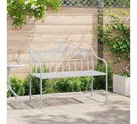 vidaXL Panchina da giardino Bianco Antico 104 x 52,5 x 89 cm Acciaio