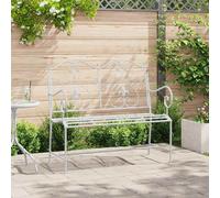 vidaXL Panchina da giardino Bianco Antico 104 x 54 x 93 cm Acciaio