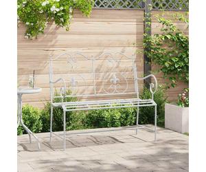 vidaXL Panchina da giardino Bianco Antico 104 x 54 x 93 cm Acciaio