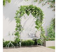 vidaXL Panchina da giardino Bianco Antico 121 x 48 x 200 cm Acciaio