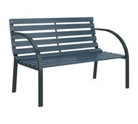 vidaXL Panchina da Giardino Classica Elegante Robusta Design a Doghe Arredi per Esterni Panca 120 cm Grigia in Legno Telaio in Acciaio