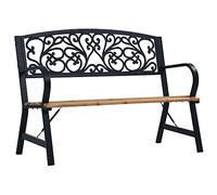 vidaXL Panchina da Giardino con Braccioli Vintage Elegante Robusta Panca Arredi da Esterno 120 cm Seduta in Legno Massello e Ghisa Telaio in Acciaio