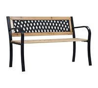 AX Panca Panchina 125x53x77cm Legno Massello Patio Esterno Moderno nuovo + 47944