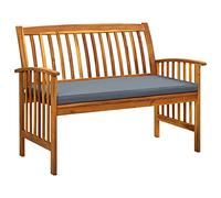 vidaXL Panchina da Giardino con Cuscino 119 cm Legno Massello d'Acacia