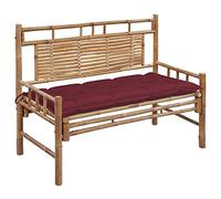 vidaXL Panchina da Giardino con Cuscino 120 cm in bambù