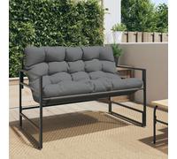 vidaXL Panchina da Giardino con Cuscino Antracite 113 cm in Acciaio