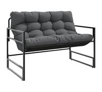 vidaXL Panchina da Giardino con Cuscino Antracite 113 cm in Acciaio