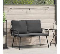 vidaXL Panchina da giardino con cuscino Grigio 114 x 64 x 78cm Metallo