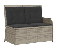 vidaXL Panchina da giardino con cuscino Grigio chiaro Poly Rattan