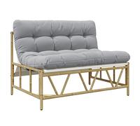 vidaXL panchina da Giardino con Cuscino Grigio in bambù, Perfetta per sedersi all'aperto, Ideale per Il Patio, la terrazza o per Un Lounge Moderno e Urbano
