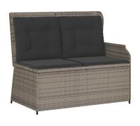 vidaXL Panchina da giardino con cuscino Grigio Poly Rattan