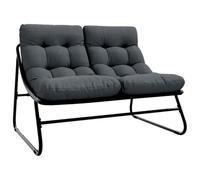 vidaXL Panchina da Giardino con Cuscino Nera 110x80x71 cm Acciaio