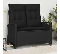 vidaXL Panchina da giardino con cuscino Nero 105 x 60 x 112 cm