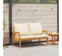 vidaXL Panchina da giardino con cuscino Olio Naturale 115 x 65 x 71 cm