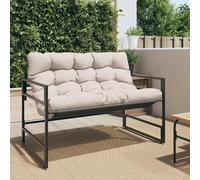 vidaXL Panchina da Giardino con Cuscino Tortora 113 cm in Acciaio