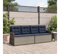 vidaXL Panchina da giardino Grigio polyrattan