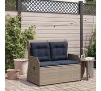vidaXL Panchina da giardino Grigio polyrattan