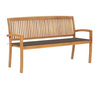 vidaXL Panchina da Giardino Impilabile con Cuscino 159cm Teak Massello