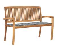 VIDAXL - Panchina Da Giardino Impilabile E Cuscino 128,5cm Teak Massello