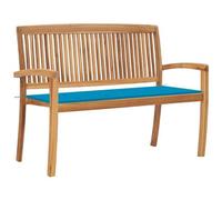 VIDAXL - Panchina Da Giardino Impilabile E Cuscino 128,5cm Teak Massello