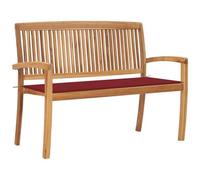VIDAXL - Panchina Da Giardino Impilabile E Cuscino 128,5cm Teak Massello