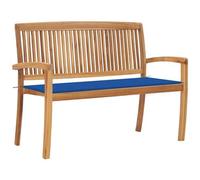 VIDAXL - Panchina Da Giardino Impilabile E Cuscino 128,5cm Teak Massello