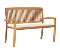 vidaXL Panchina da Giardino Impilabile e Cuscino 128,5cm Teak Massello